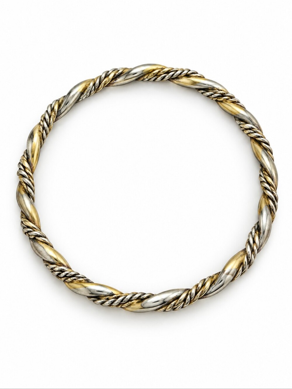 3/$30 VTG Silvertone Twisted Rope Bangle Bracelet